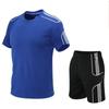Set di tute da uomo Set da 2 pezzi da uomo Set di tute da fitness per abbigliamento casual estivo