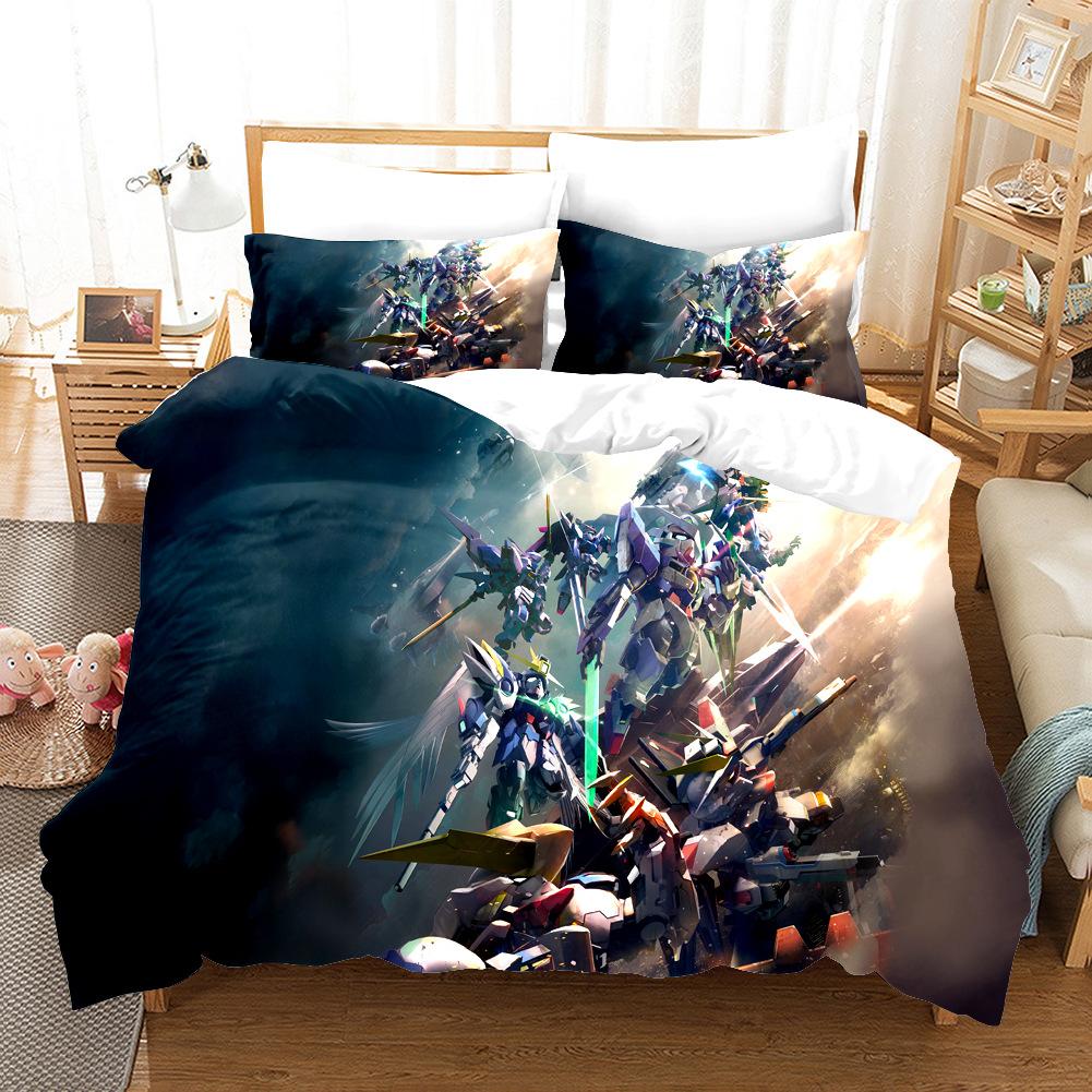 Home Textiles, Bedding Two Or Three Piece Polyester, Gundam Series 3D Digital Printing