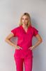 Tvådelat set Medical Scrubs Unisex Doctor Nursing Uniform Set Medical Uniform Operationsdräkt Toppar+byxor V-ringad kortärmad tunt tericotontyg