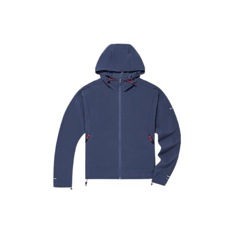 Columbia Solid Color Hooded Zip Jacket Women jackets Navy-Blue AR7595-466