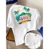 T-shirt Grafica con Paesaggio Costiero di Casablanca in Offerta Speciale Stampa Vacanza al Mare Moda Larga Casual Oversize Uomo Donna Manica Corta Top Estivo Nuova Maglietta