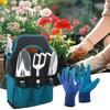 1 Set Gardening Tools Ergonomic Hand Trowels Rake Bypass Pruner Gloves Transplanting Mat Heavy Duty Hand Tools with Carrying Tote for Home Gardening