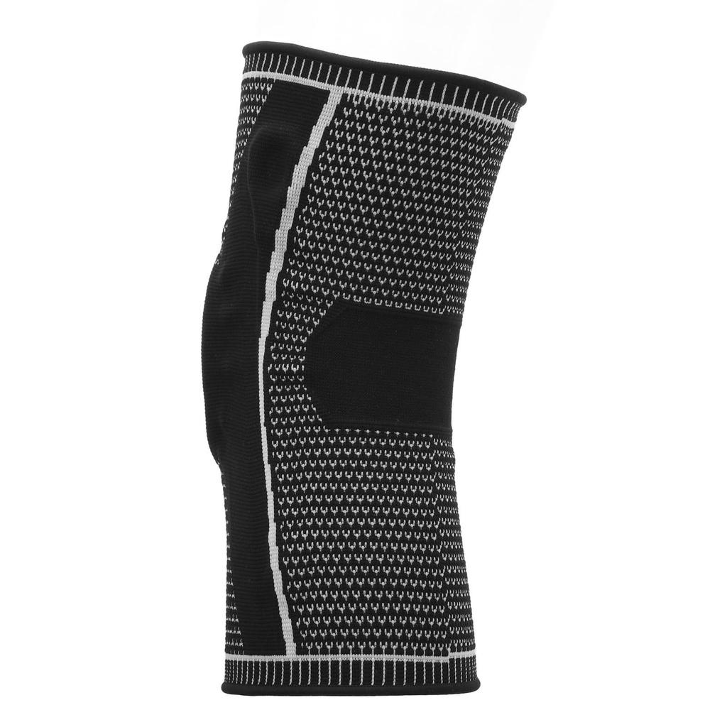 Knee Brace Knitted Nylon Sleeve with Silicone Pad for Working Out Running Sports Protector Black