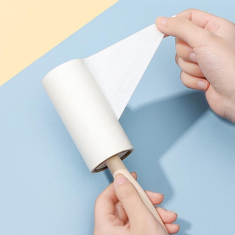 Portable Tearable Adhesive Roller with Handle Reusable Clothes Pet Hair Remover Brush Household Sticky Cleaning Tool Lint Roller