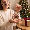 Elegant Holiday Party Supplies 6 Pcs Diamond Art Christmas Ornaments, 2D Flat Pearl Painting Timeless Seasonal Decorations Pattern Hanging Decoration