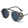 Men's Round Frame Sunglasses Metal Frame Side Shield Steampunk Style Retro Eyewear UV Protection Lightweight Design