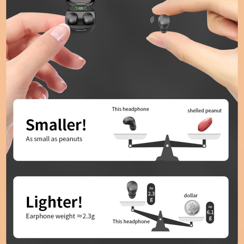 Ultra-mini Sleep Wireless Bluetooth Headset Ultra-thin Painless Side Sleep Comfortable Ultra-long Life Noise Reduction Ultra-low Latency