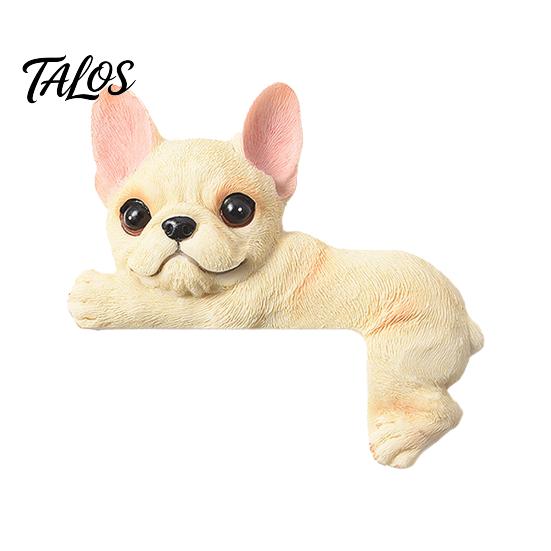 Frenchie Wall Art Decal 3D French Bulldog Resin Light Switch Cover, Cute Cartoon Dog Socket Sticker Decor, Self-Adhesive Animal Plate for Home Bedroom