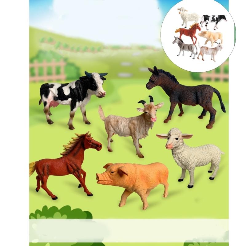 6PCS Realistic Figures Educational Toy PVC Farm Animal Replicas For Kids Education And Creative Storytelling Game