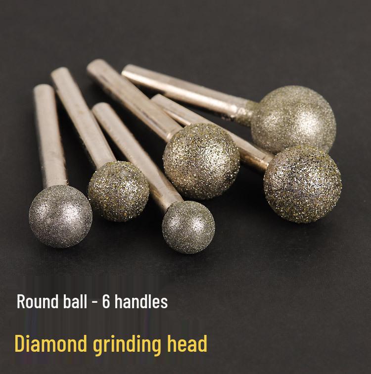6mm Ball-Shaped Electroplated Diamond Grinding Head for Jade Carving and Polishing