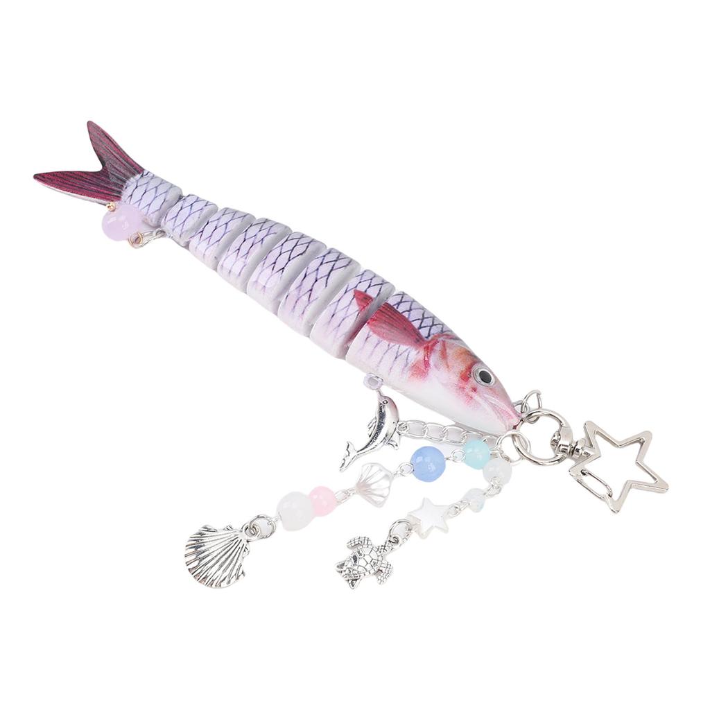 Fish Keychain Roseate Fish Scales Creative Lovely 3D Lifelike Fishing Keychain for Bag Decoration Present