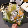 Imitation Silk Square Scarf Women Luxury Floral Print Soft Satin Kerchief Hairband Neck Scarf Foulard Bag Ribbon Ties