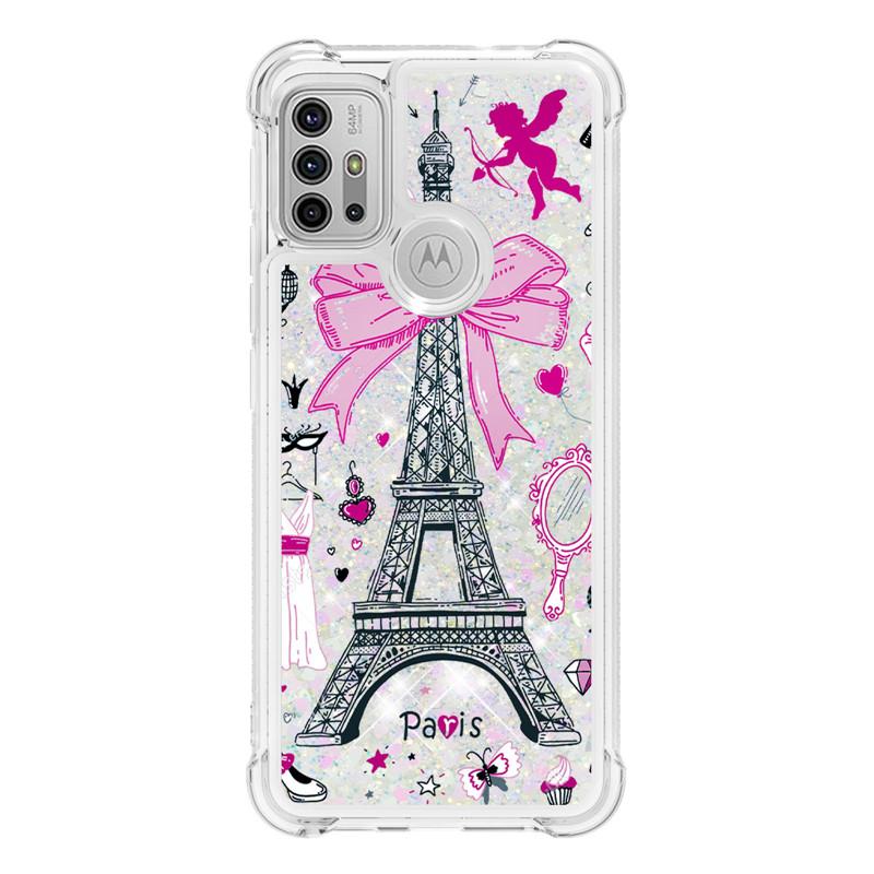 Liquid Phone Case For Motorola Moto G30 G20 G10 G Pure Stylus Play E7 Power 2021 Cover Painted Glitter Quicksand Capa
