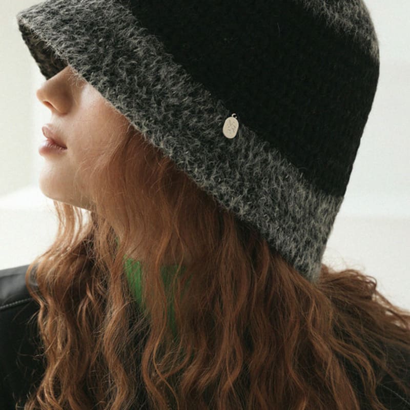 

Marchen Clossy knit bucket hat_5color khaki