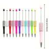 11 Pcs Black Ink Pen Beadable Ballpoint Pen Rhinestones Beadable Pen DIY Bead Pen Smooth Writing Pen Novelty Pen