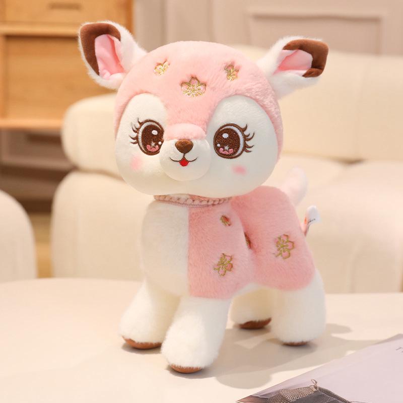 

Adorable Sika Deer Plush Toy - Kids Sleeping Pillow, Girls Birthday & Holiday Gift 15cm (Keychain) рожевий