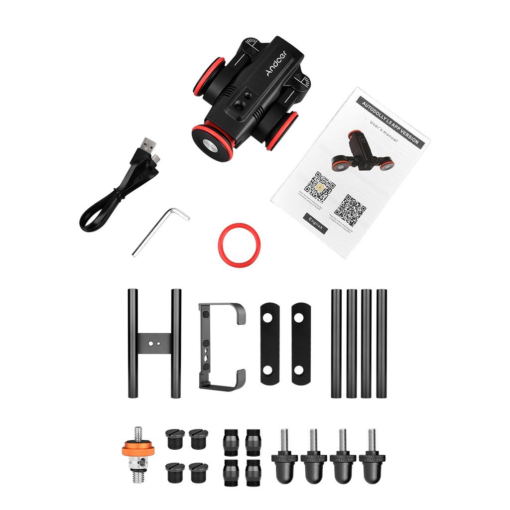 Camera Video Dolly Slider Kit with 3 Wheel Auto Dolly Car APP Control Stepless Adjustable Speed + 60cm 23.6in Track