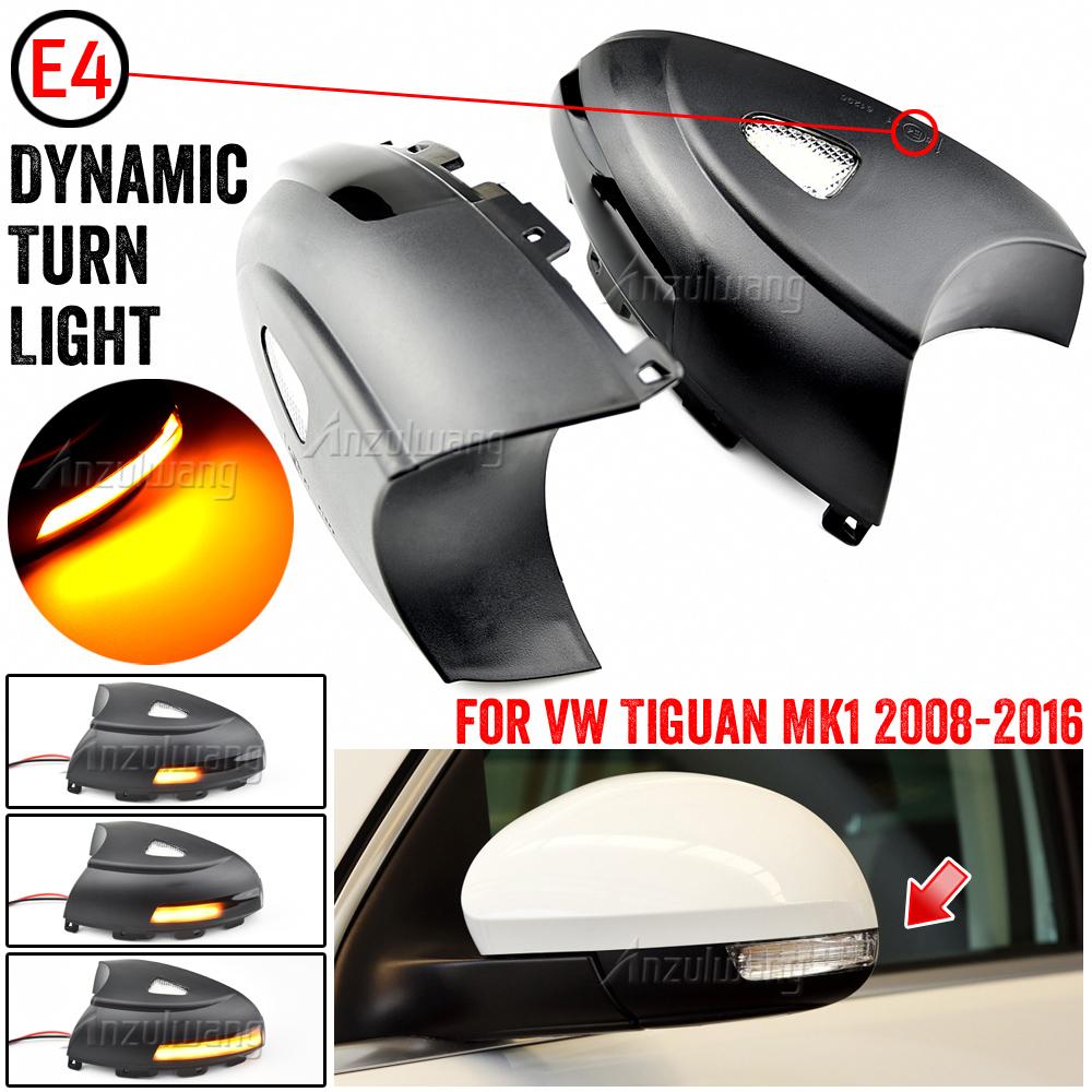 LED Mirror Turn Signal Lights Flowing Water Dynamic Blinker For VW Tiguan MK1 2008 2009 2010 2011 2012 2013 2014 2015 2016