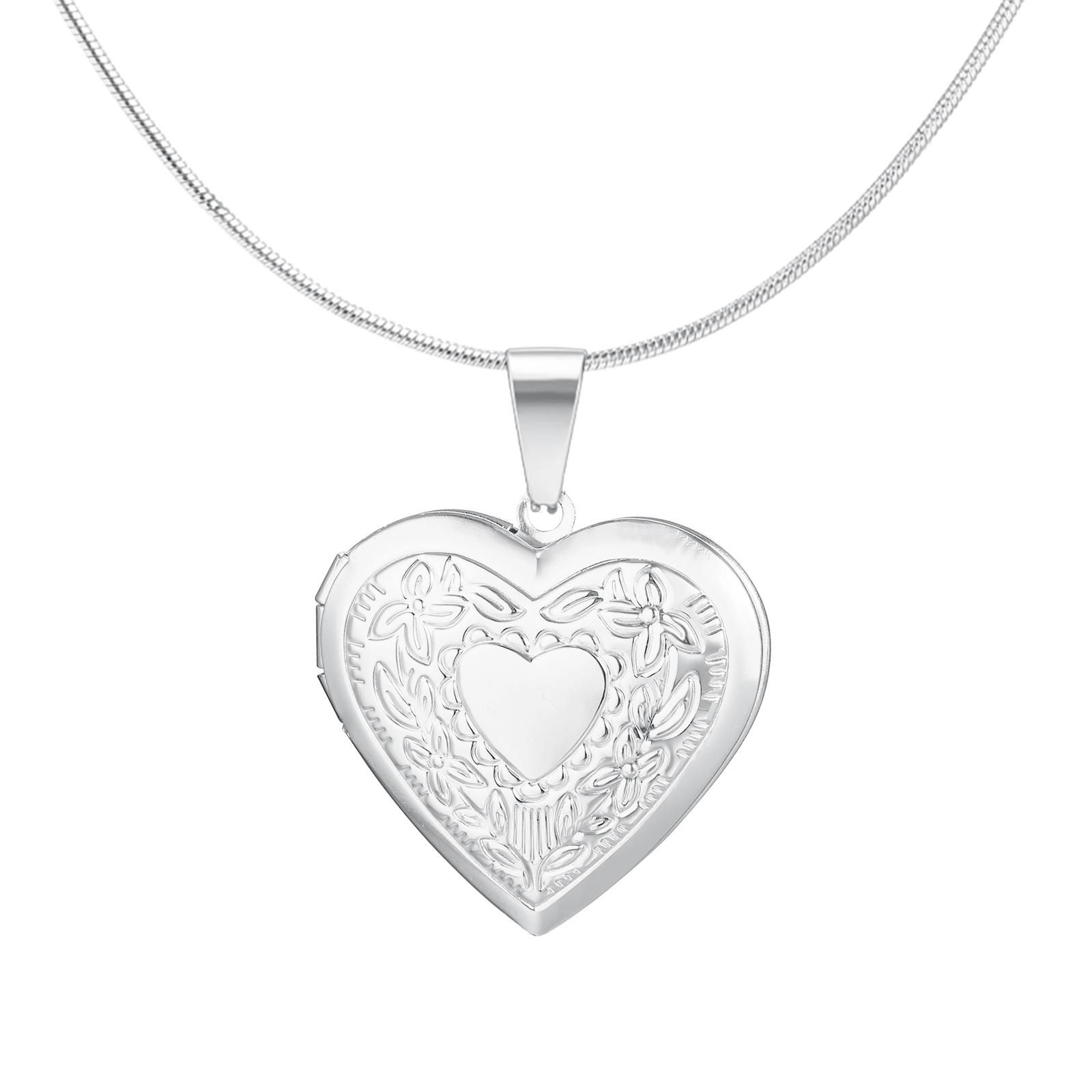 

Women s Heart Shape Locket Pendant Necklaces Stainless Steel Snake Chain Necklace Trendy Jewelry Gift 61cm