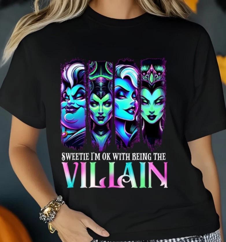 Villain Witch Shirt Bold Evil Queen Tshirt Horror Villain Halloween Top Unisex pure cotton highquality top streetwear S