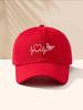 Pink Heart And Butterfly ECG Print Baseball Cap For Women Outdoor Sun Protection Hat