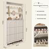 Ultra-Thin Flip-Top Shoe Cabinet & Coat Rack for Entryway Hallway Storage