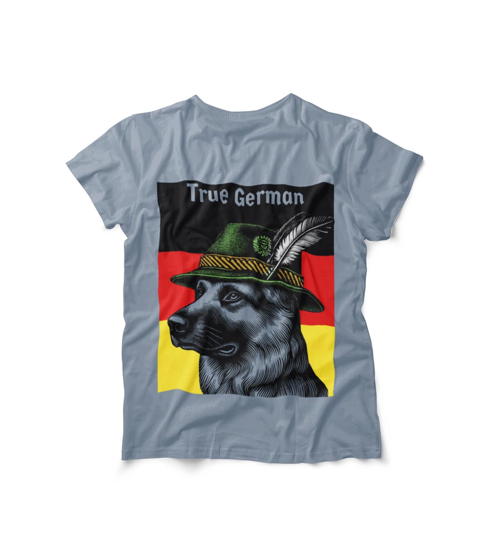 German Shepherd Tyrolean Hat T-Shirt | German Flag Dog Design Vintage Style Unisex Tee 4XL
