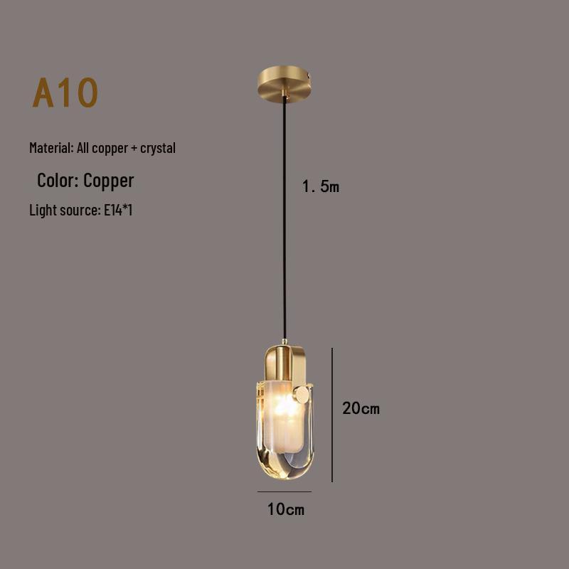 Luxury All-Copper Crystal Chandelier Pendant for Restaurants and Bedrooms
