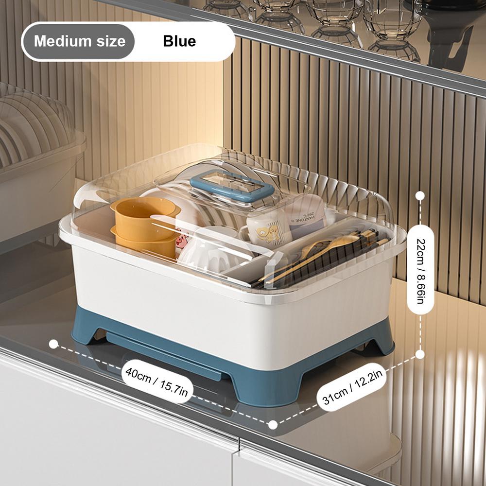 

Кухонная утварь сушилка с крышкой шкаф-органайзер столешница столовая посуда сушилка для посуды кухонная стойка для хранения принадлежности синий