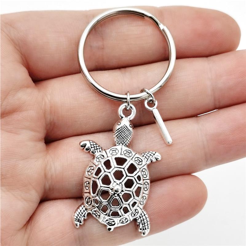 

26 букв инициала брелок черепаха кулон брелок милый черепаха брелок ювелирные изделия для любителей черепах подарки I
