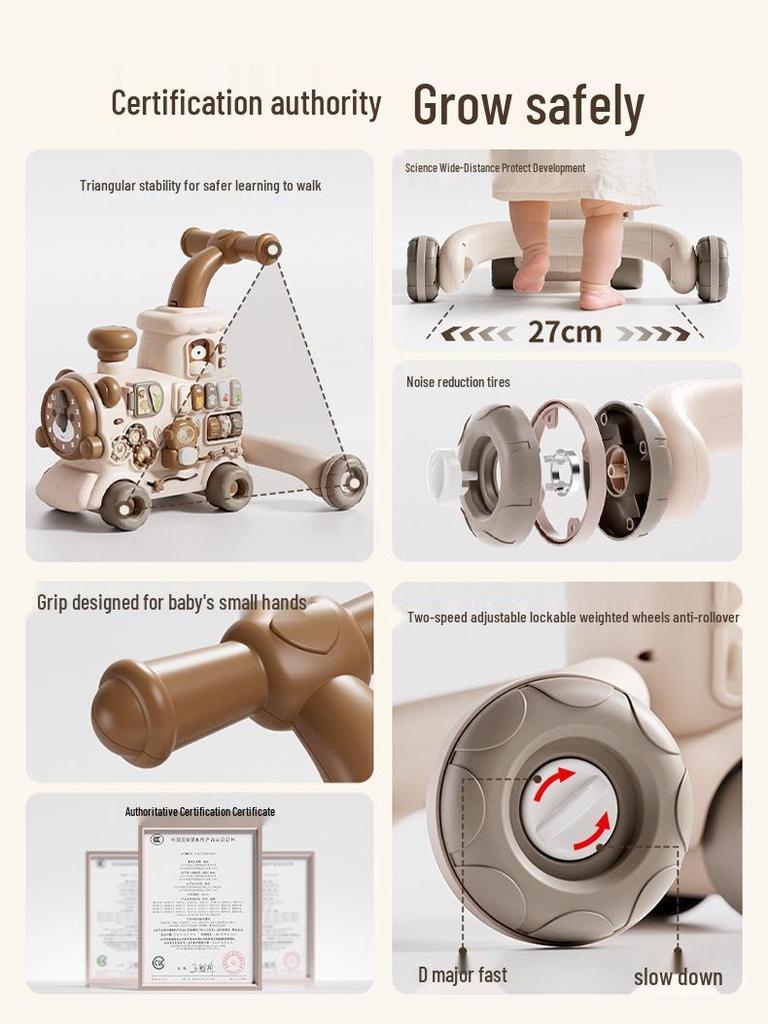 Multifunctional Baby 5-in-1 Walker Stroller: Educational, Anti-rollover, Sliding Toy Car