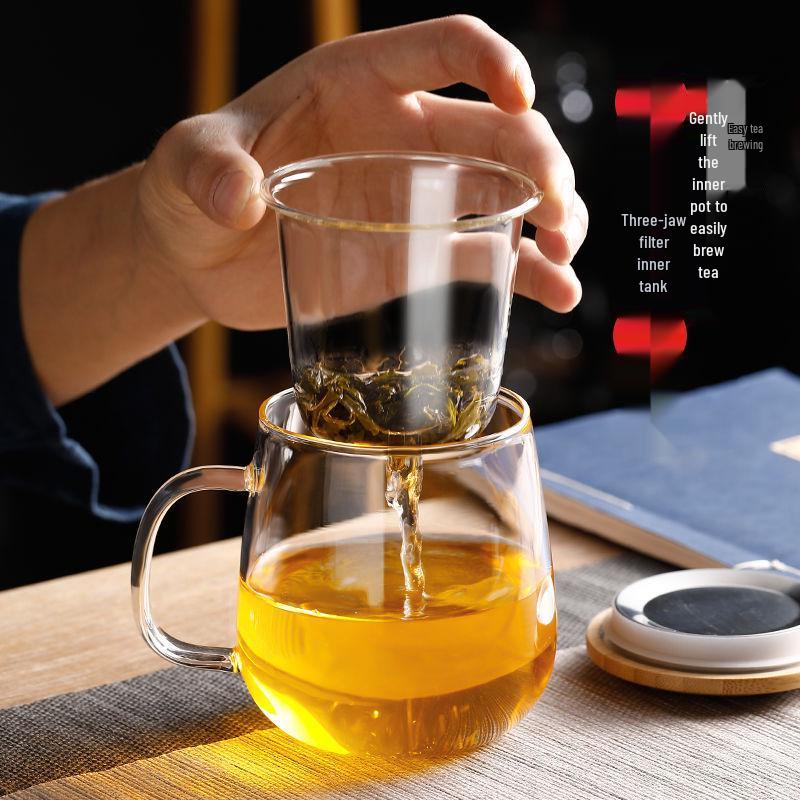 Large Capacity Japanese Creative Glass Tea Cup with Filter