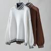 Herbst Winter Vintage Lose Langarm Top Multicolor Pullover Strickwaren Stand Farbe Pullover