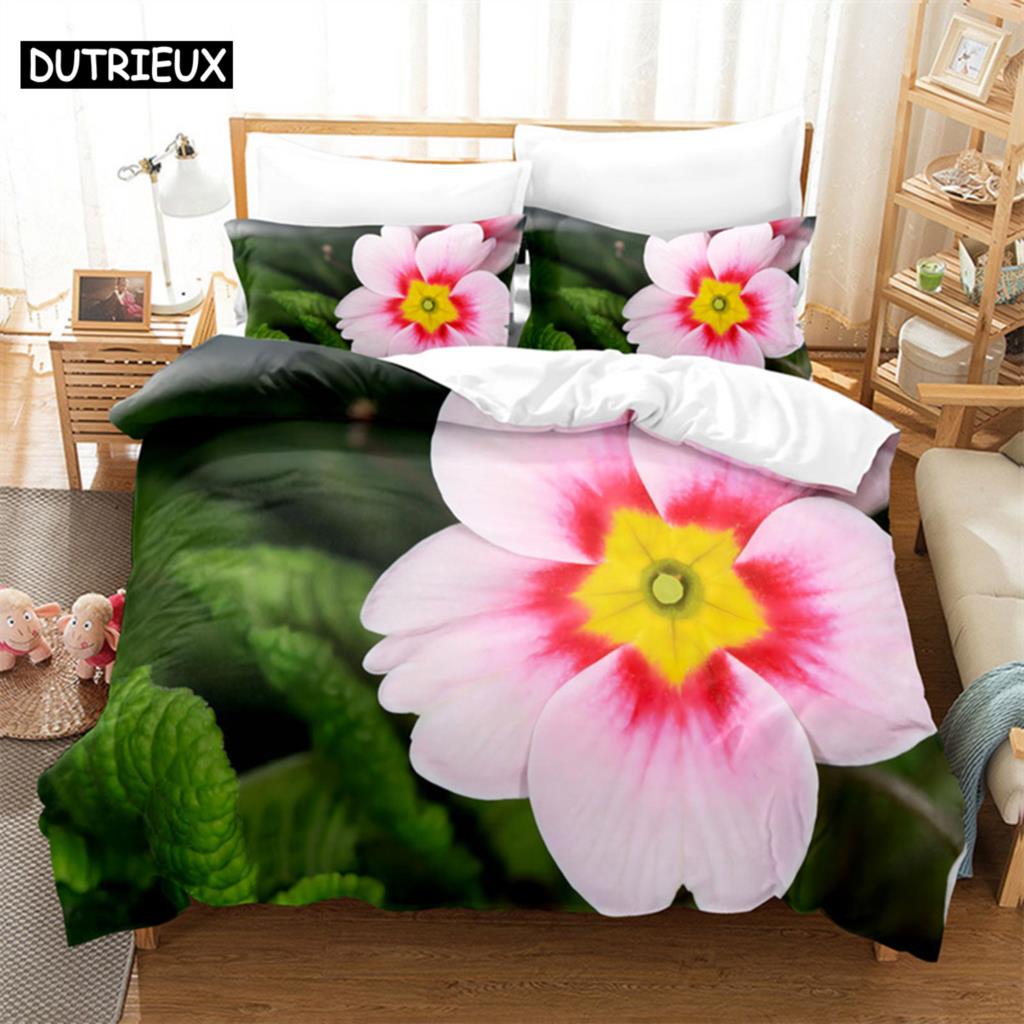 Pink Flowers Queen Bedding Set Duvet Cover Set Bedding Comforter Bedding Sets Bed Linen King Size Duvet Cover Bedding Set