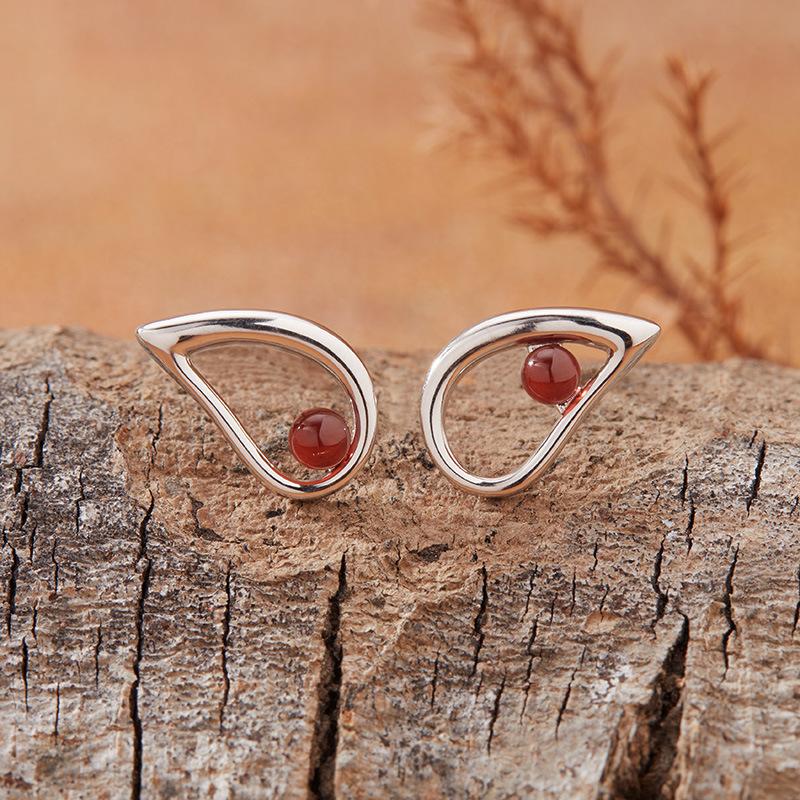 

Simple Personality Natural Opal Garnet Green Agate Colored Treasure Stud Earrings Women S S925 Sterling Silver Ear Jewelry