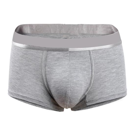 Bokserbukse for menn Mellomhøyt bred elastisk linning Brevtrykk Ensfarget bokserundertøy U-konveks design Truser med høy elastisitet