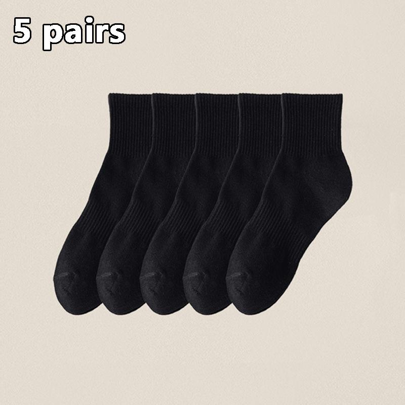 

5/10 пар простых однотонных носков до щиколотки, удобные, универсальные, средней длины, повседневные и комфортные носки для ЖЕНСКИХ носков с низким голенищем