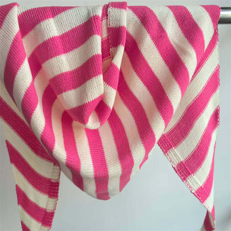 New Women Wool Scarf Shawl Winter Warm Soft Knitted Striped Triangle Fashion Brand Bandana Lady Wool Scarves