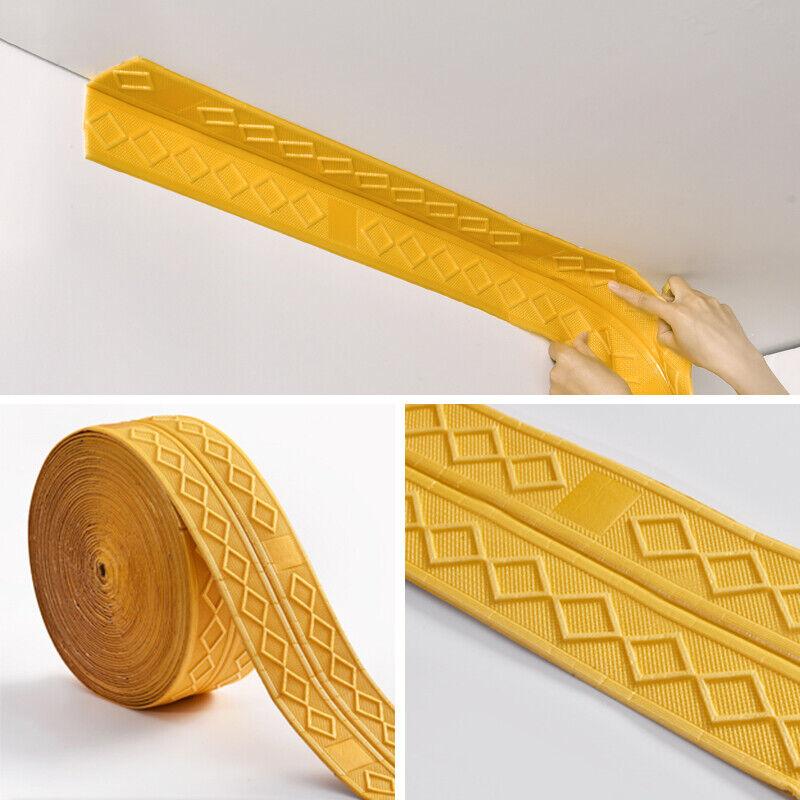 9.2M 3D Wall Trim Line Skirting Border Self Adhesive Wall Skirting Border 3D Diamond Wallpaper Waterproof Strip Home Decoration