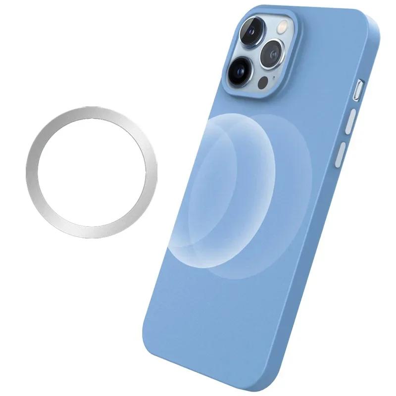 Universal Magnetic Metal Plate Ring For Samsung iPhone Magsafe Wireless Charger Car Phone Holder Sticker Round Magnet Patch 5
