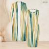 Women Plus Size Dark Blue Printed Two Piece Set Sleeveless Bodycon Dress Long Sleeve Open Front Cardigan