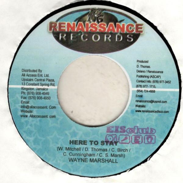 7inch Record WAYNE MARSHALL / CEZAR - Here To Stay / PM Hooked NONE Renaissance Rec 2006 Jamaica Reggae, Ska & Dub Used