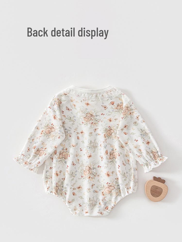 Spring Floral Infant Jumpsuit: Baby & Toddler Princess Romper for Outdoor Crawling