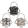 Unique PU Polka Dot Handbag Zipper Closure Top Handle Box Shaped Shoulder Bag Small Square Adjustable Strap Bucket Bag Commute
