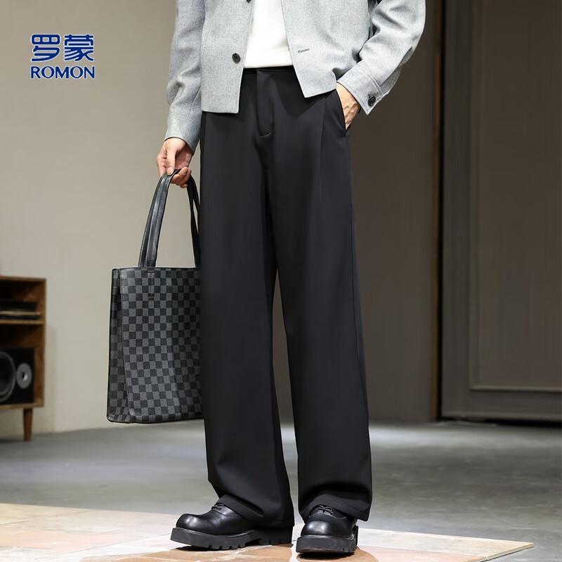 ROMON Men's Loose Straight Leg Casual Pants