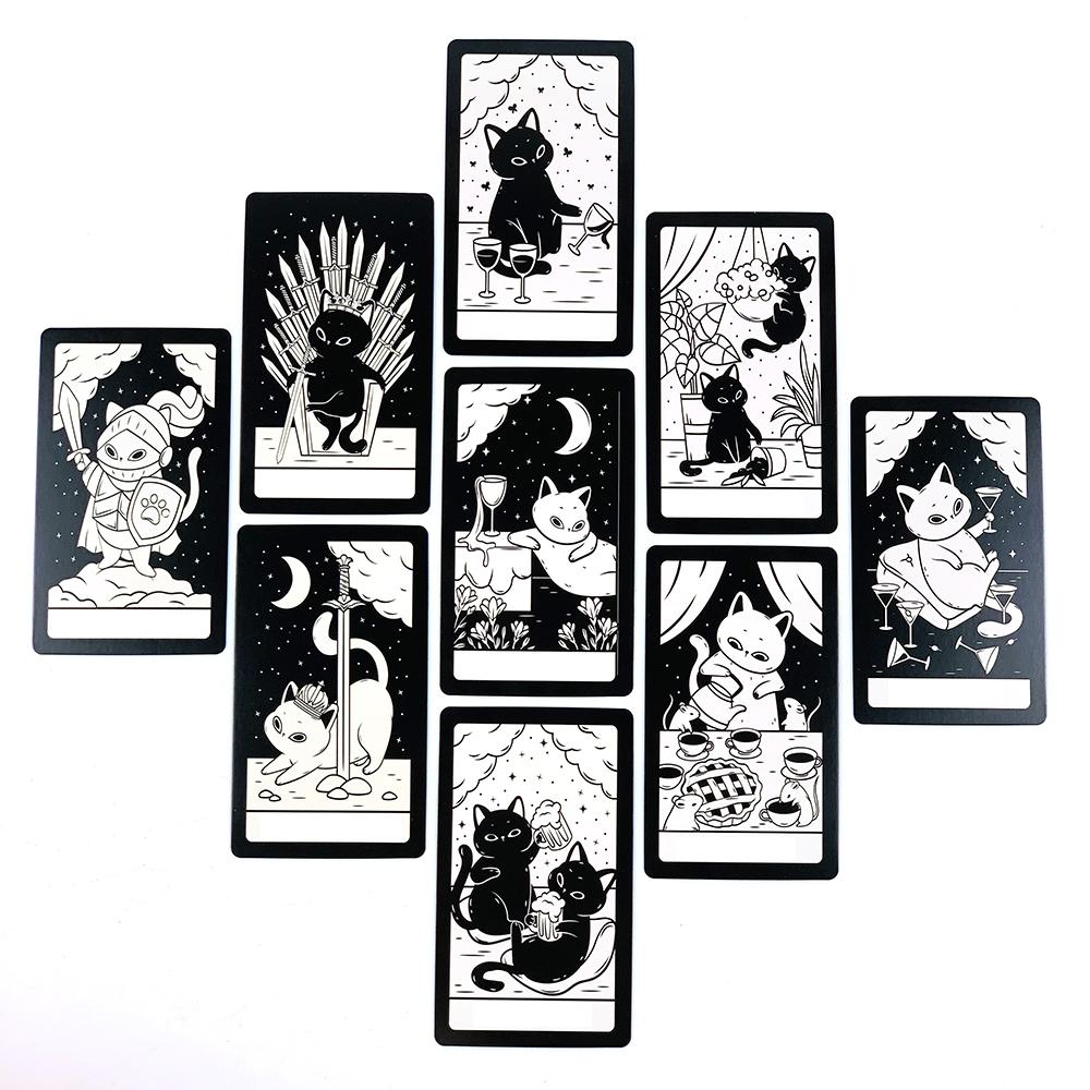 Tarot Cards 78PCS Cute Deck Oracle Mysterious Divination Edition Borad Playing Games Party Cards, Perfect Gifts For Cat Lovers