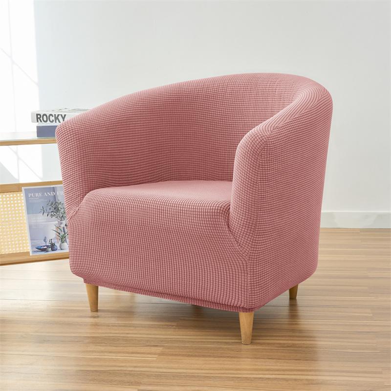 1PC Elastic Club Chair Slipcover Polar Fleece Armchair Cover Solid Color Single Tub Sofa Cover for Living Room Bar Home Hotel