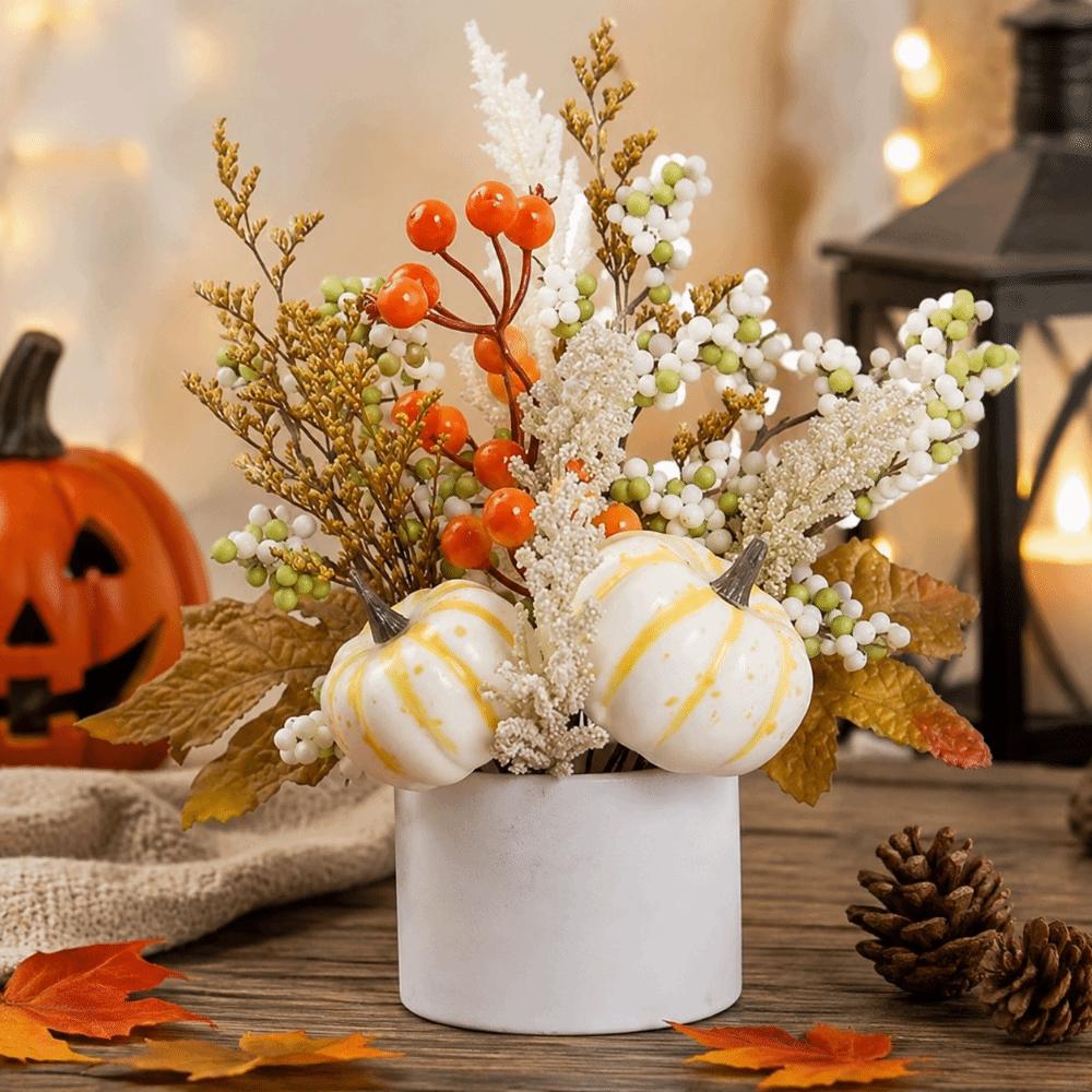 Fake Autumn Leaf Maple Leaf Pumpkin Ornament Plastic Halloween Tabletop Ornaments Fireplace Shelf