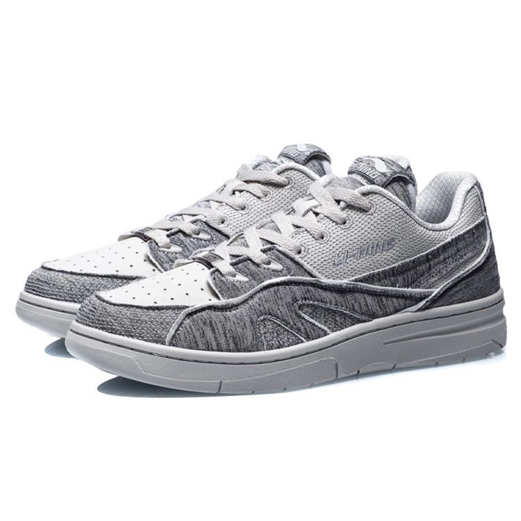 Li Ning 937 Deluxe Low Fabric Shock Absorption Slip Resistant Durable Rebound Low Top Retro Basketball Shoes Women sneaker Gray AGBR050-5