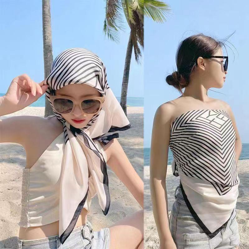Hangzhou Silk 90 Square Scarves Silk Scarves Women Travel With Shirts Spring And Autumn Versatile Small Shawls